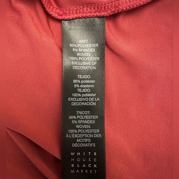 White House Black Market Red Sleeveless Chiffon Ruffle Tiered V Neck Top Size M - Picture 4 of 6